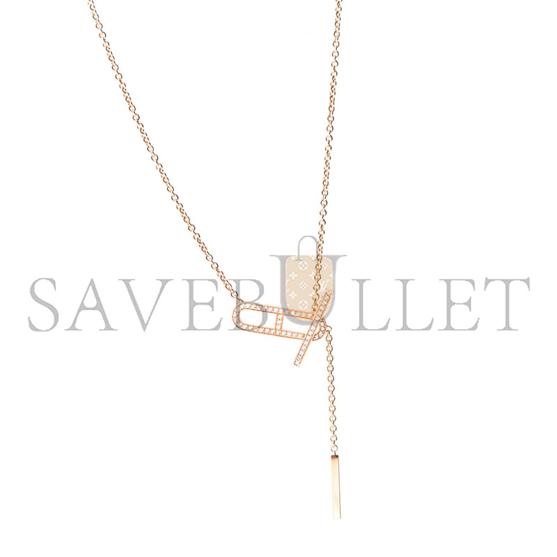 h**mes 18k rose gold Di*m*nd pm ever chaine d